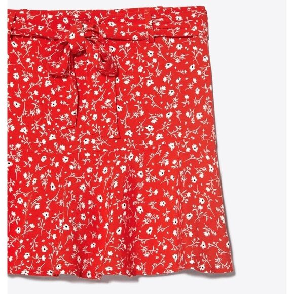 Zara EUC High Waist Ruffle Mini Skort With Ties Black Size S - Picture 3 of 9